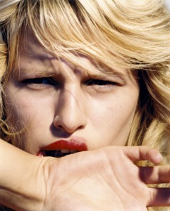 Close up of Karolina Kurkova the most beautiful girl in town, Paris, Décembre 2001, 